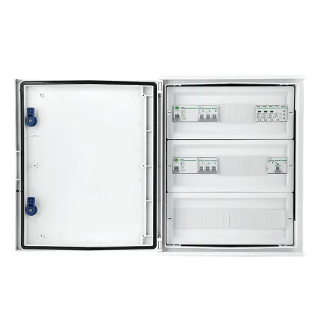 Invertorová přípojná skříň IP 66 se svodičem přepětí AC typ 1 + 2, 2x 50A 3-F, 2x RCD typ A 63A / 300mA, FR 125A, sign. fáze