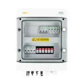 DC + AC connection box with 1000V type 2 surge arrester, 2 x PV string, 2 x MPPT, safety trans. 4x15A / lim. AC type 2, off 50A