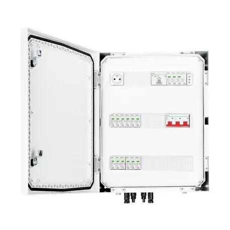 DC + AC IP 66 připojovací krabice s omezovačem přepětí Noark 1000V typ 1 + 2, 4 x PV string, 4 x MPPT / omezená AC Noark typ 1