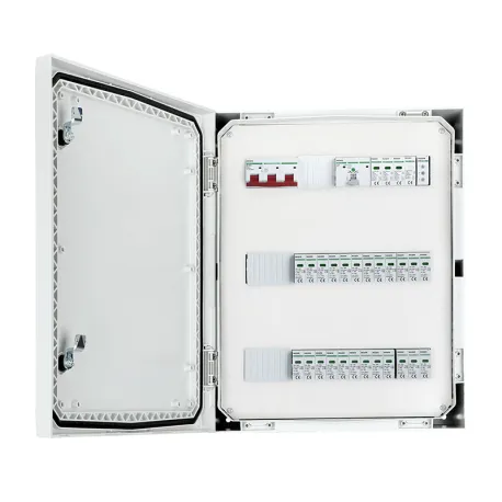 DC + AC IP 66 Anschlusskasten mit Überspannungsableiter Noark 1000V Typ 1 + 2, 8x PV String, 8x MPPT / Begrenzer AC Noark Typ 1