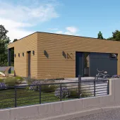 Drewniany dom modułowy Fedje w technologi CLT, parterowy, powierzchnia użytkowa 54.48 m2