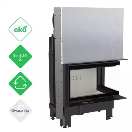 Kamineinsatz MBM 10 kW rechts BS Guillotine gebogenes Glas