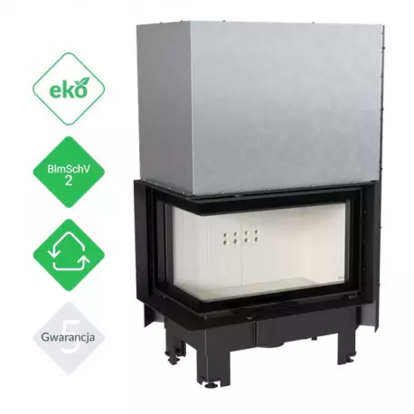 Fireplace MBM 10 left BS guillotine bent glass