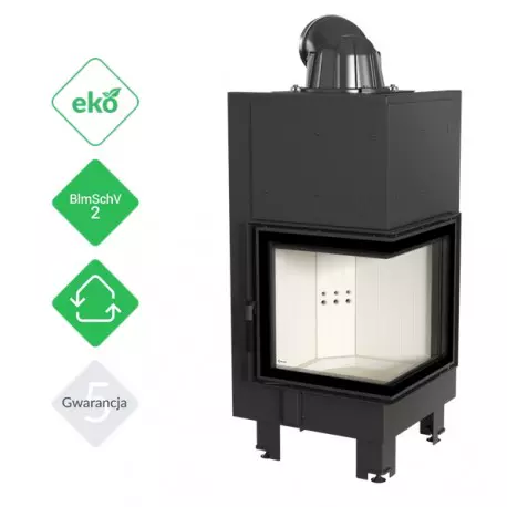 Wkład kominkowy MBN 12 prawy BS szyba gięta