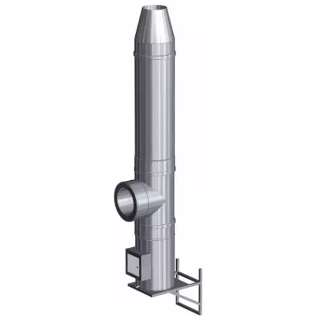 Kompletní dvoustěnný komín izolovaný (fi 140 mm. Vnitřní tloušťka plechu: 0.8 mm)
