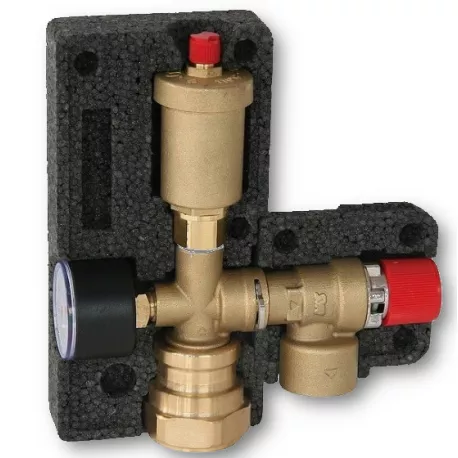 Grupa zabezpieczająca Syr 1962 Flex 1,5 bar do instalacji C.O. z automatycznym odpowietrznikiem i manometrem