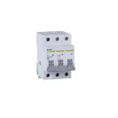 Circuit breaker 6 kA, characteristic B, 16 A, 3-pole.