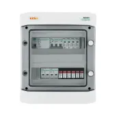 Připojovací rozváděč DC+AC se svodičem přepětí 1000 V typu 2, 2x PV řetěz, 2x MPPT, proudový chránič. 4x15A / ogr. AC typ 2