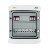 Rozváděč pro připojení stejnosměrného proudu se svodiči přepětí 1000 V typu 1+2, 6x PV řetěz, 2x MPPT, 6x výstup, 12x přepěťová