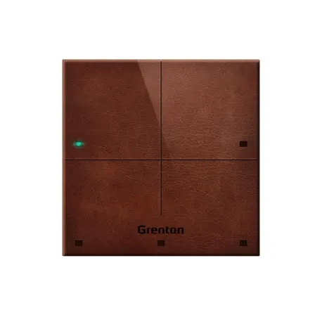 Grenton touch panel / 4 touch fields / TF-Bus / dark, made of natural leather front