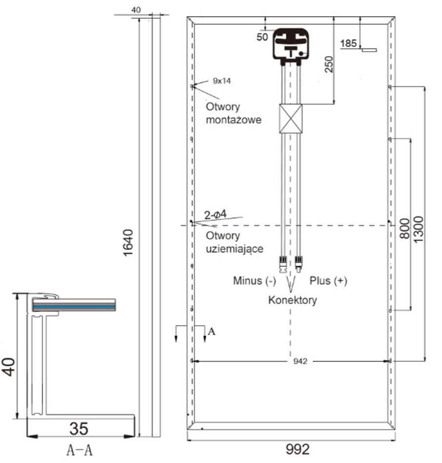 Wymiary podstawowe Boviet Wymiary Boviet