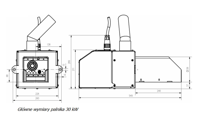 Wymiary Palnik Pellas X 