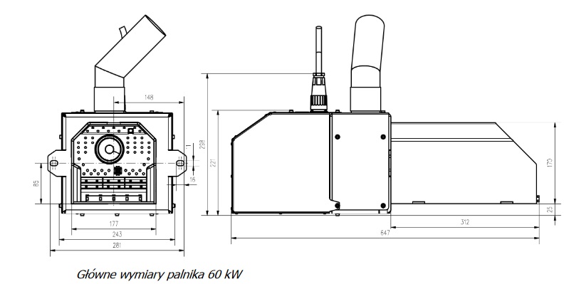 Wymiary Palnik Pellas X 