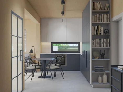 Wizualizacje aranżacji na gotowo domu CLT pod klucz - kuchnia