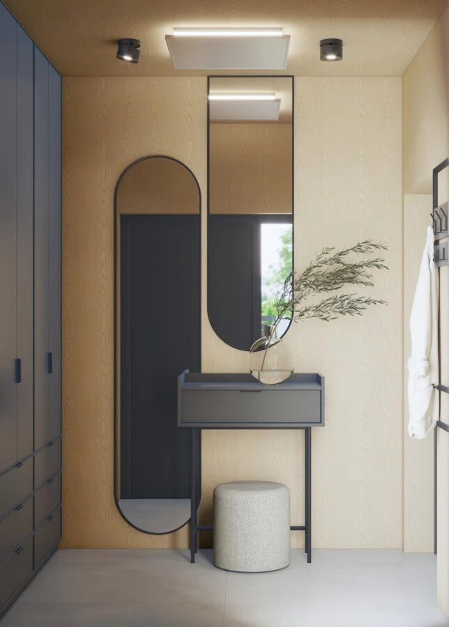 Wizualizacje aranżacji na gotowo domu CLT pod klucz - sypialnia