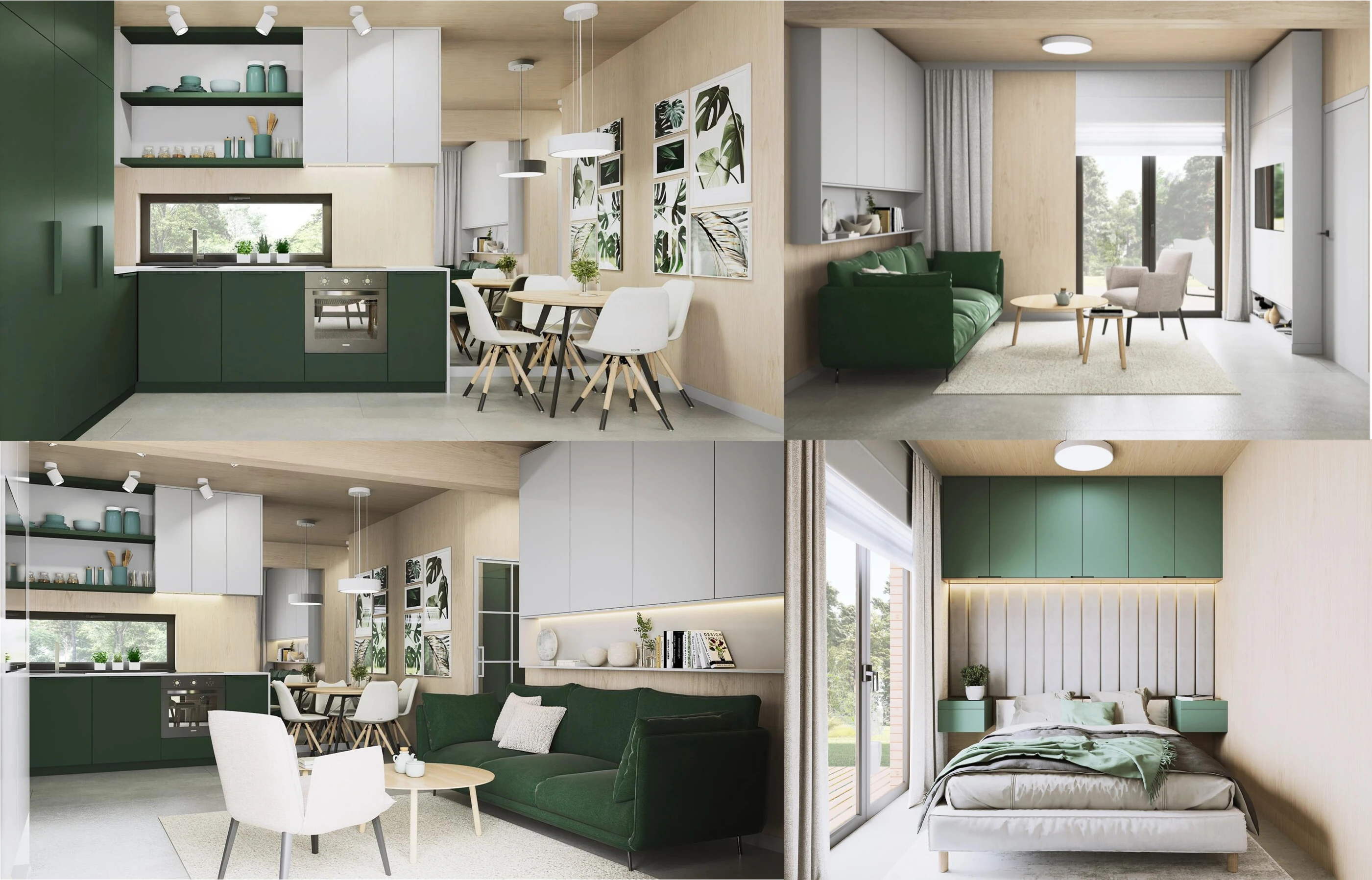 Wizualizacje aranżacji na gotowo domu CLT pod klucz